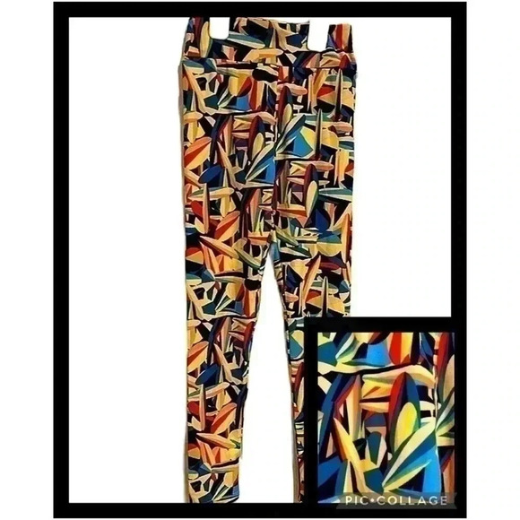 LulaRoe Yellow Blue Red Various Print Leggings Size 00 Tween New without tags - Picture 1 of 4